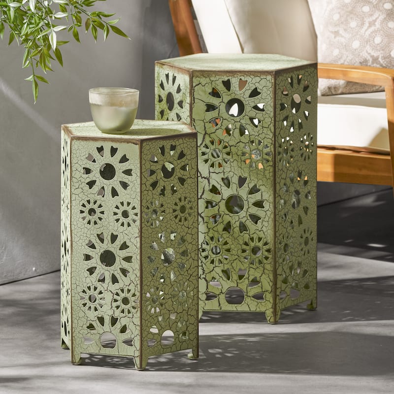 Eliana Outdoor 12-inch and 14-inch Nested Side Table Set by Christopher Knight Home