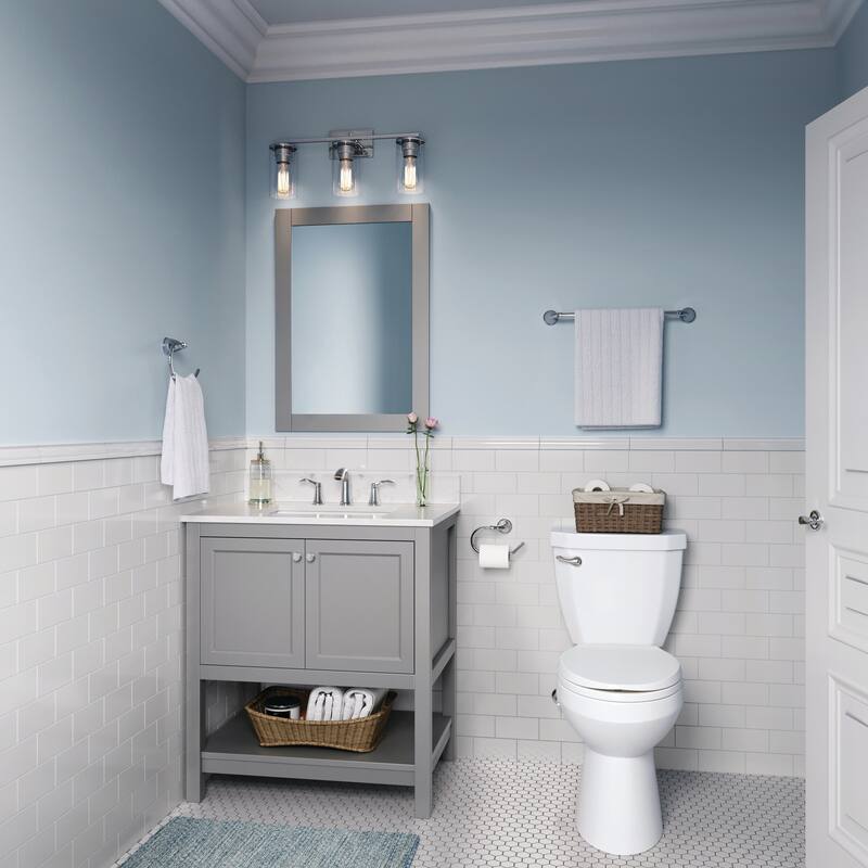 Millennium Lighting Verlana 3-Light Bathroom Vanity Fixture in Multiple Finishes with Clear Glass Shades