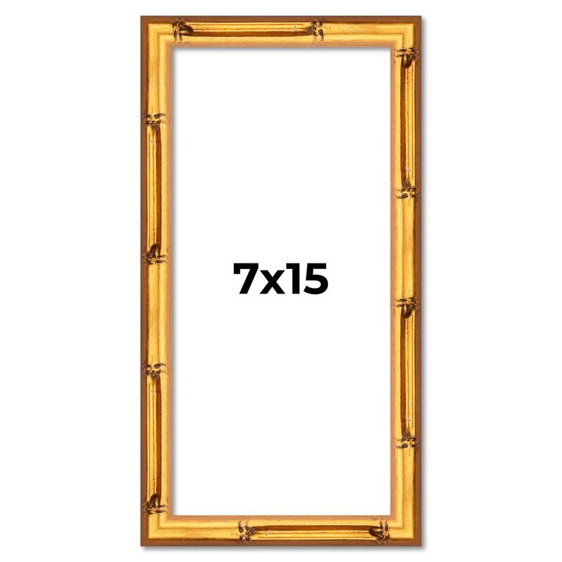 7x15 Frame Gold Bamboo Picture Frame Modern Photo Frame Includes UV Acrylic Shatter Guard Front Acid Free Foam Backing Board