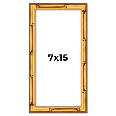 7x15 Frame Gold Bamboo Picture Frame Modern Photo Frame Includes UV Acrylic Shatter Guard Front Acid Free Foam Backing Board