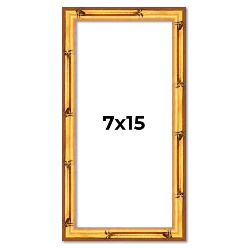 7x15 Frame Gold Bamboo Solid Wood Picture Frame | 1 Inch Moulding