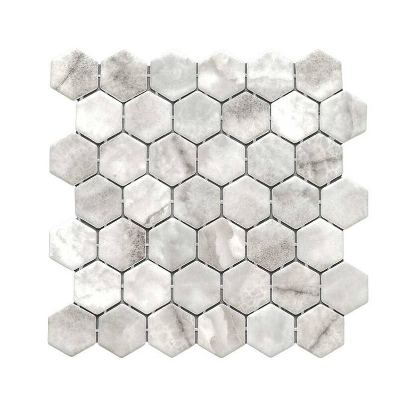 Eterna Hex 2x2 Glass Hexagon Mosaic Tile - Floor, Wall & Backsplash
