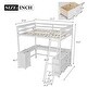 preview thumbnail 3 of 32, Sturdy Wood Loft Bed Frame with U-shaped Desktop,Storage Shelves, 1 Cabinet and 2 Drawers,Full Size