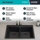 preview thumbnail 7 of 36, Lexicon Platinum Quartz 33 Inch Double Equal Bowl Undermount Kitchen Sink with Bottom Grids and Strainers , Disposal Flange