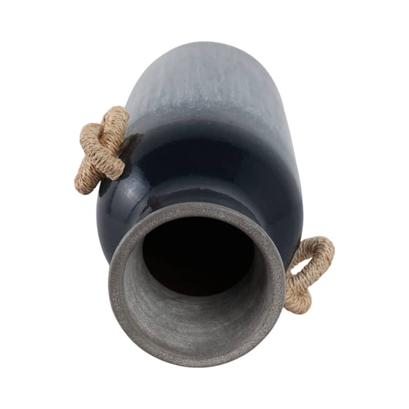 Pottery Jute Decorative Vase Rustic Wrapped Handles Clay Design