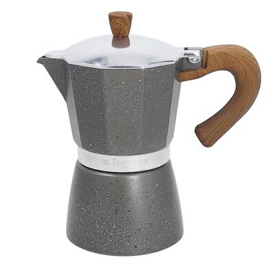 Wood & Stone Style Stovetop Coffee, 6-Cup Espresso Moka Pot