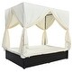 preview thumbnail 15 of 25, Outdoor Adjustable Patio Wicker Sunbed Daybed with Cushions and Canopy