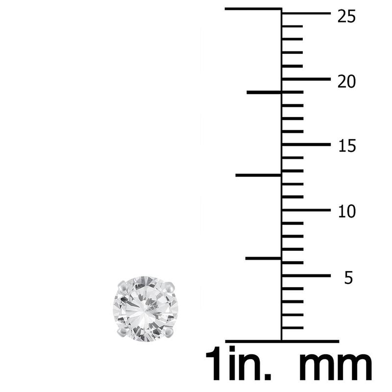 Marquee 1 Carat TW Round Solitaire Diamond Stud Earrings in .925 Sterling Silver