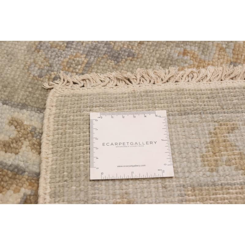 ECARPETGALLERY Hand-knotted Oushak Light Grey Wool Rug - 8'1 x 9'11