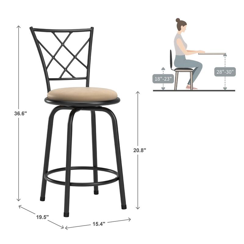 Avalon Cross Adjustable Swivel Stools (Set of 3) by iNSPIRE Q Classic