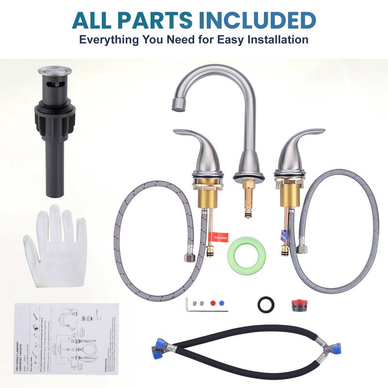 WOWOW 8 in. Widespread Double Handle Bathroom Faucet