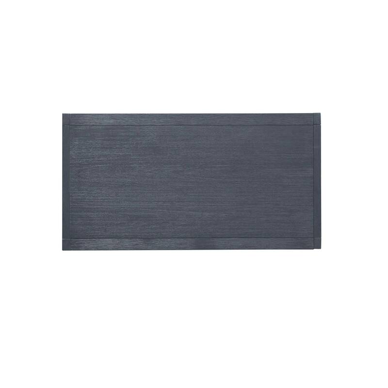 East End Wire Brushed Denim, White, & Black Accent Cabinet