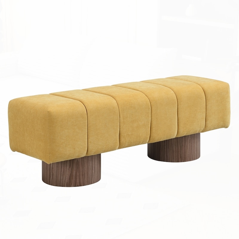 No-Assembly End of Bed Entryway Bench Ottoman for Bedroom Living Room