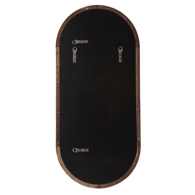 Allan Andrews Stainless Steel Framed Capsule Wall Mirror - 40"H x 17.75"W