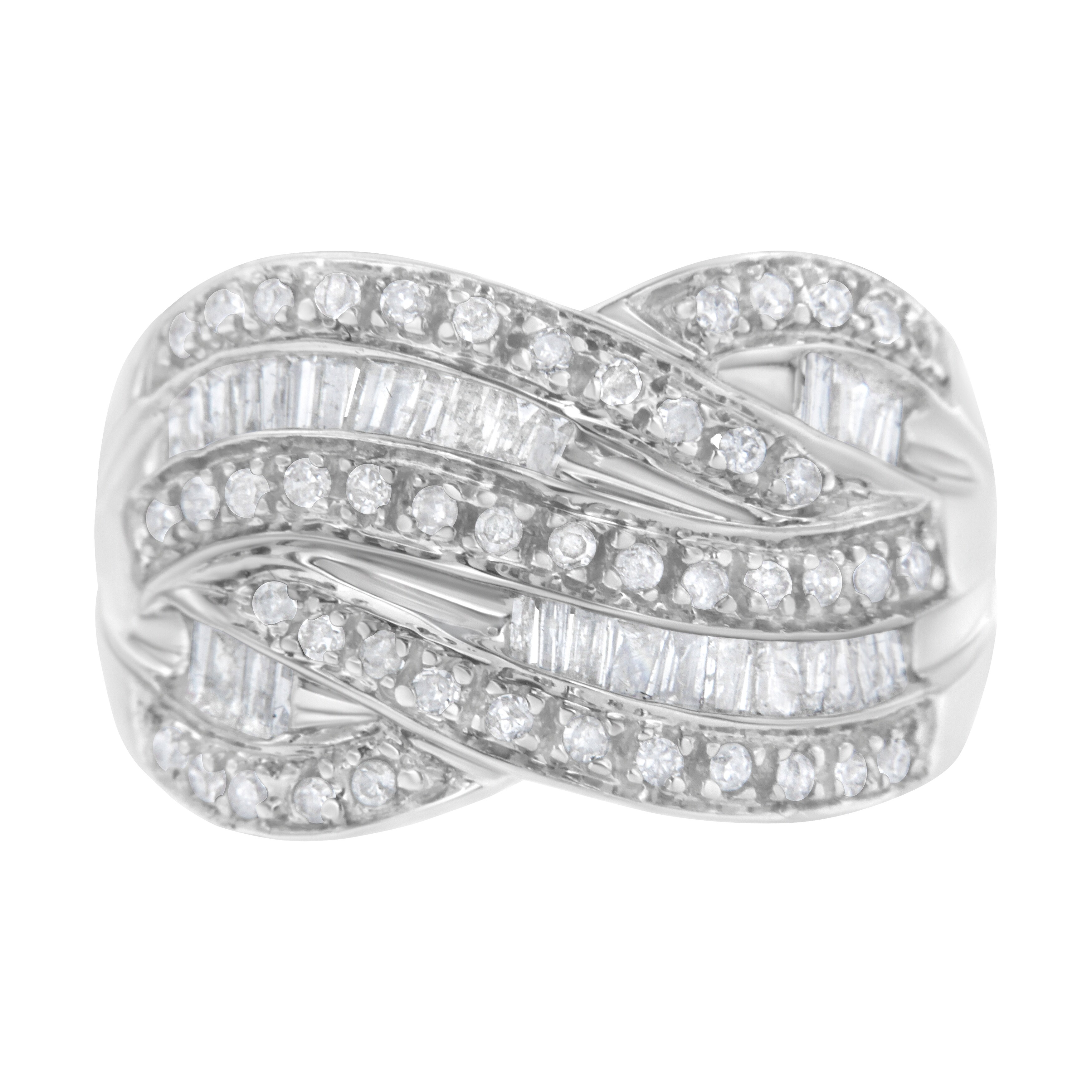 2 CARAT .925 STERLING SILVER BAGUETTE ROUND ETERNITY RING BAND FREE RING BOX 2 CARAT .925 STERLING SILVER BAGUETTE ROUND ETERNITY RING BAND FREE RING BOX
