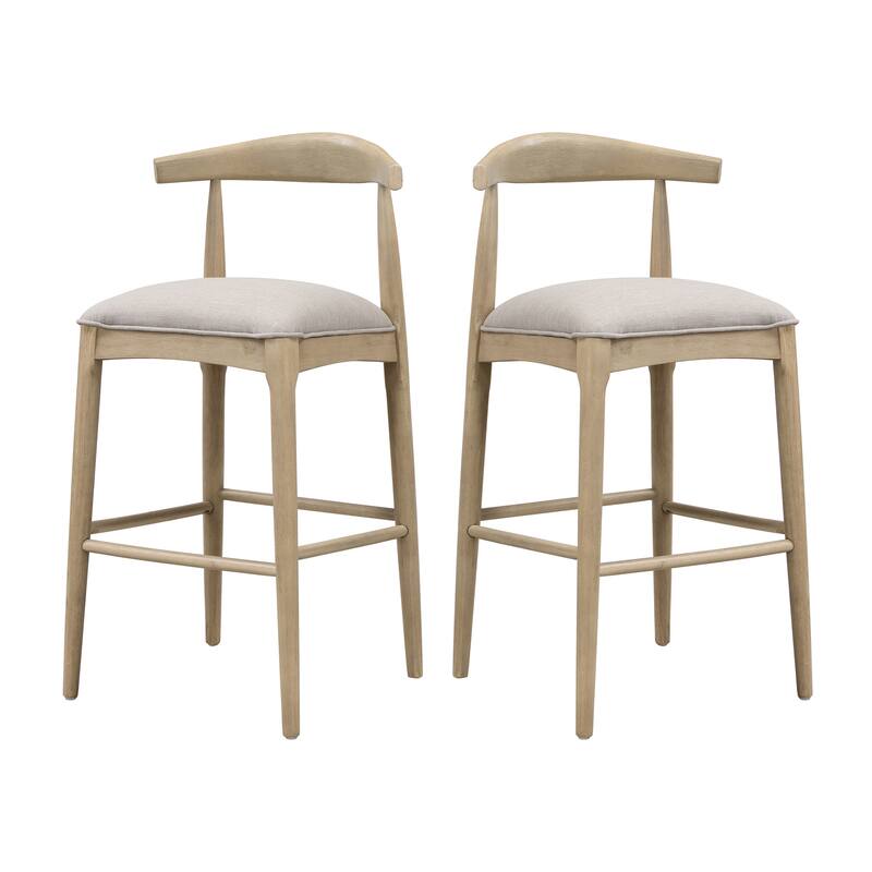 Bar Stool In Pebble Fabric (Set of 2)