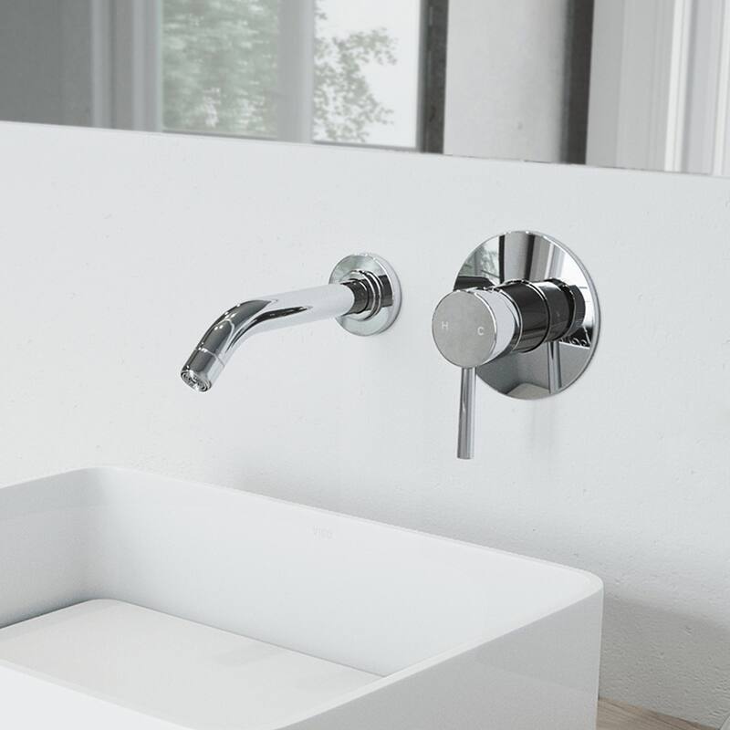 VIGO Olus 5" H Single Handle Wall Mount Bathroom Faucet - Chrome