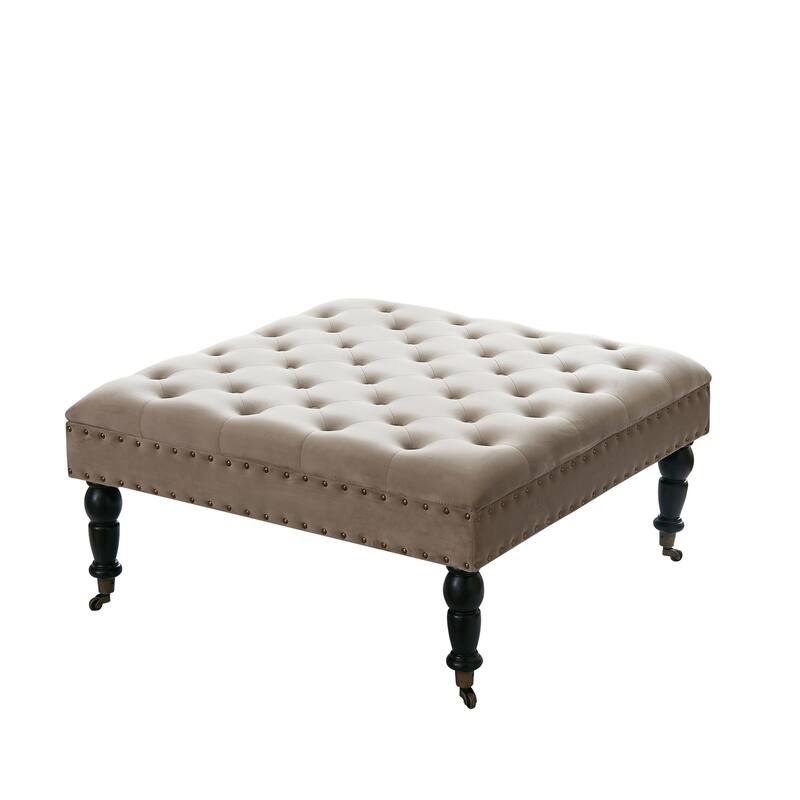 Home Soft Things Supersoft Tufted Coffee Table Ottoman - 33" x 33" x 18"