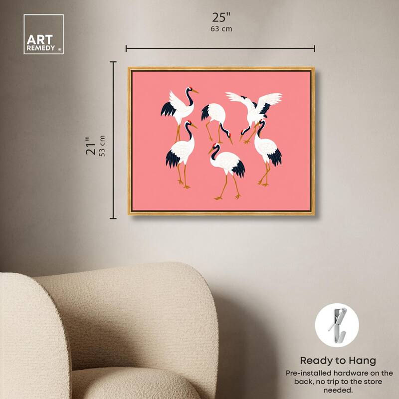 Crane Chorus Canvas by Art Remedy