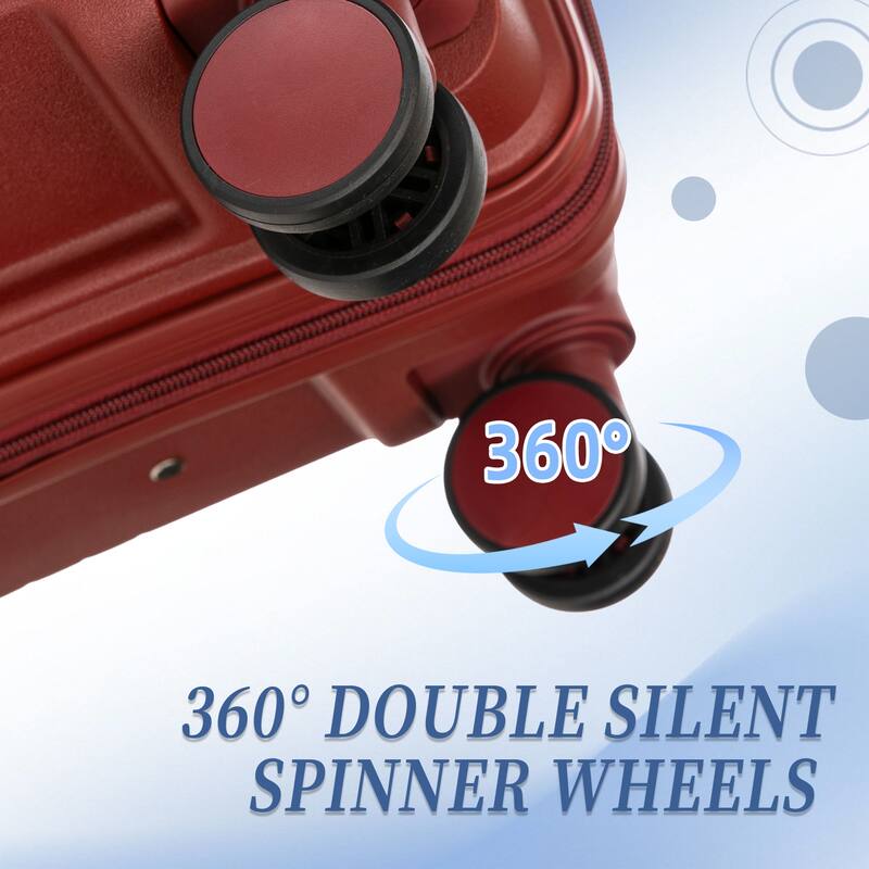 Travel PP Material 3 Piece Luggage Sets with Spinner Wheels and Combination Lock, Luggage for Family Travel Carry on 20/24/28