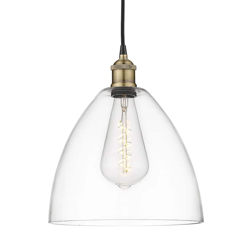 Innovations Lighting 616-1P-14-12 Edison Dome Pendant Edison Dome 12" - Black Antique Brass / Clear