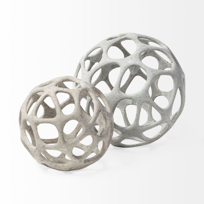 Spiro 6L x 6W Off-White Hollow Decorative Orb