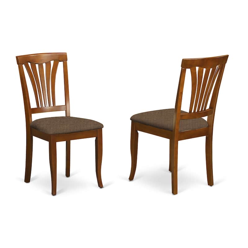 HomeStock 5-Piece Round Saddle Brown Finish Solid Wood Top Dining table with 4 Chairs