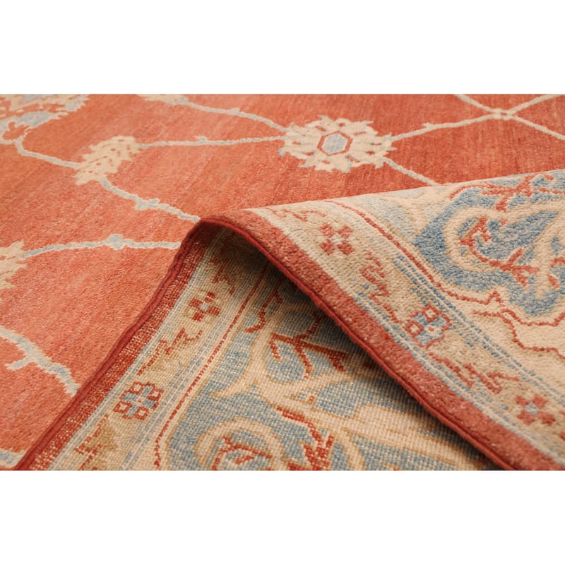 ECARPETGALLERY Hand-knotted Peshawar Oushak Copper Wool Rug - 8'10 x 11'9