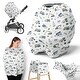 preview thumbnail 1 of 4, Sweet Jojo Designs Construction Truck Boy 5 in 1 Baby Car Seat Nursing Cover Blue Green Transportation Zone Vehicles Bulldozer