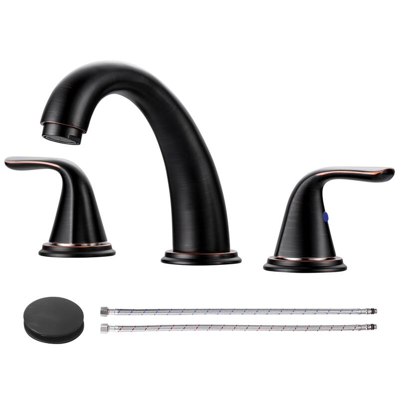 WOWOW Widespread Double Handle Bathroom Faucet - Oil Rubbed Bronze