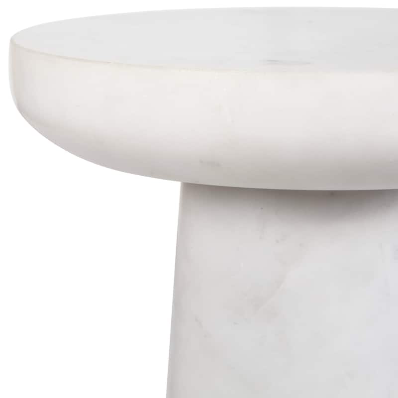 Solid Marble End Drink Table - 22" - White