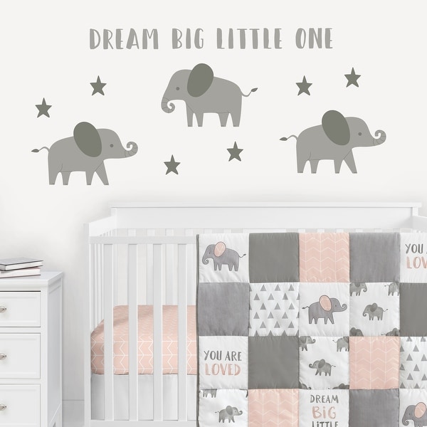 Elephant Peel and Stick Wall Decal Stickers Art Nursery Decor Set