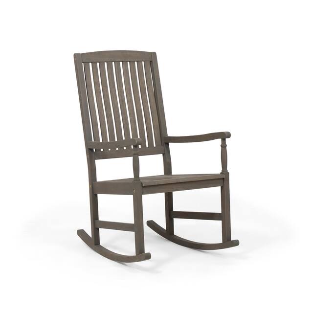 Arcadia Outdoor Acacia Wood Rocking Chair by Christopher Knight Home - Gray