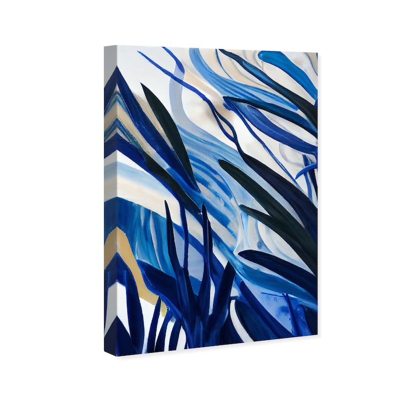 Wynwood Studio Abstract Jungle Blues Blue and Tropical Wall Art Canvas Print
