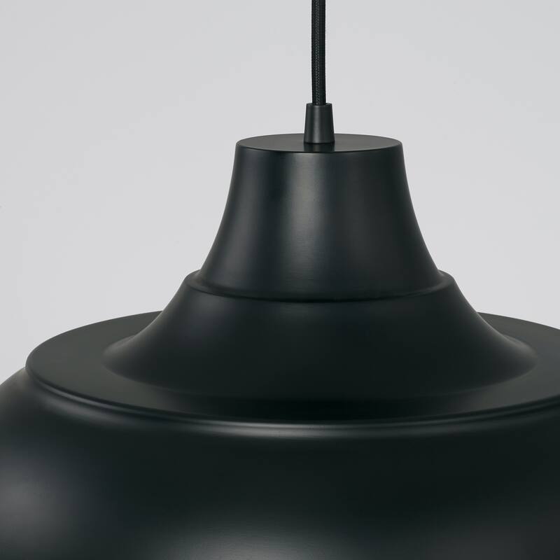 Jones 1-light Black/ White Cord-Hung Pendant