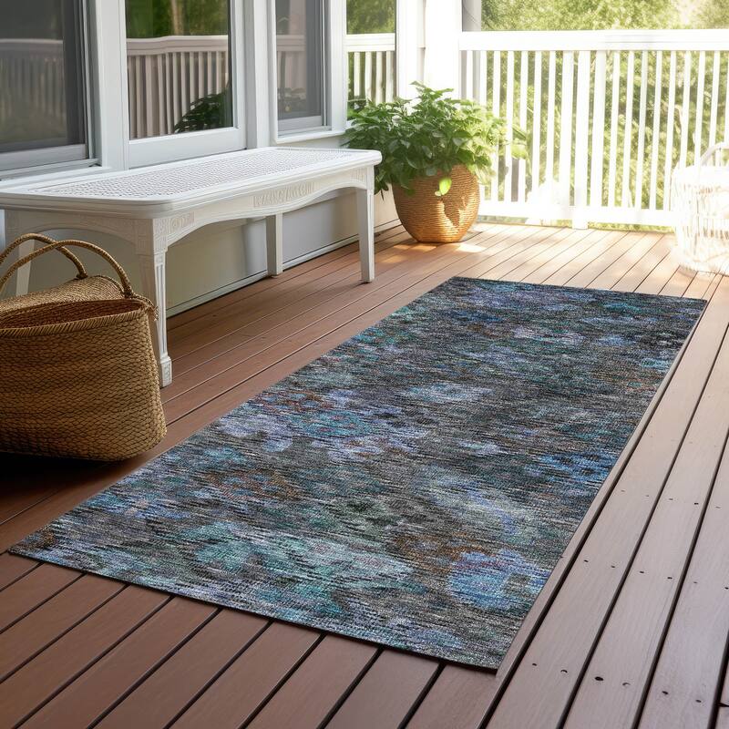 Machine Washable Indoor/ Outdoor Boho Moroccan Chantille Rug