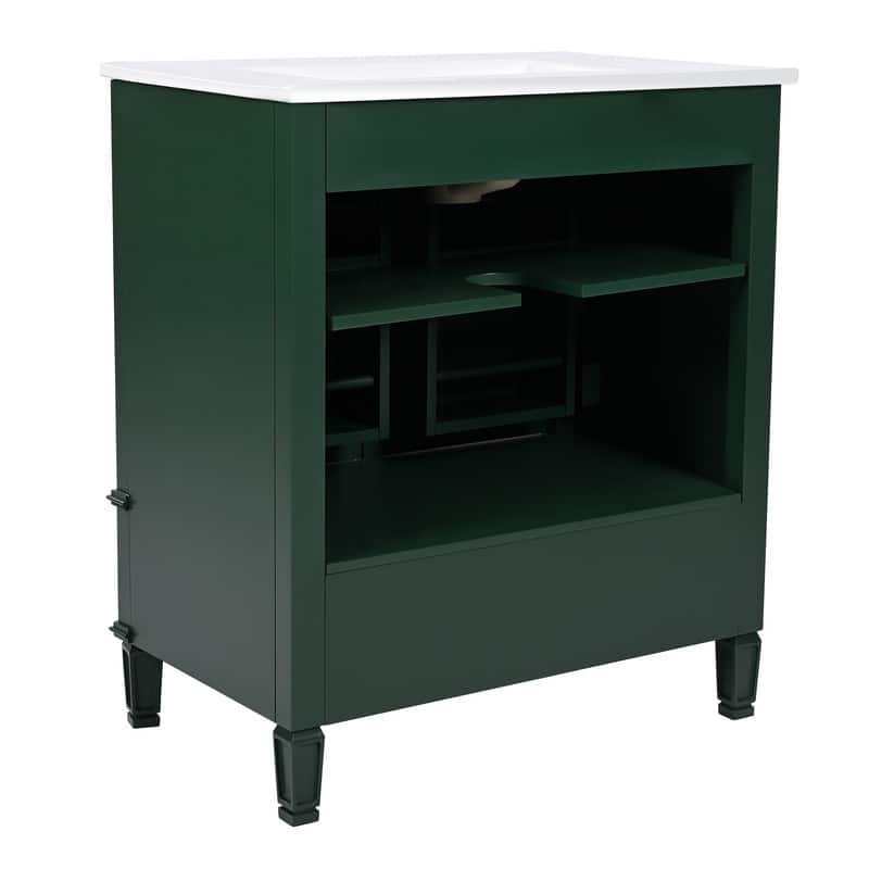 30" Bathroom Vanity with Sink, Door Shelf, Soft-closing Door
