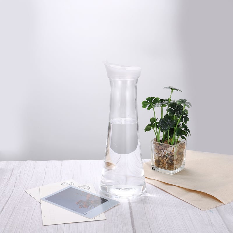1100ml 37.2 Oz Acrylic Water Carafes with Lid, Juice Pitcher Water Jug - Clear