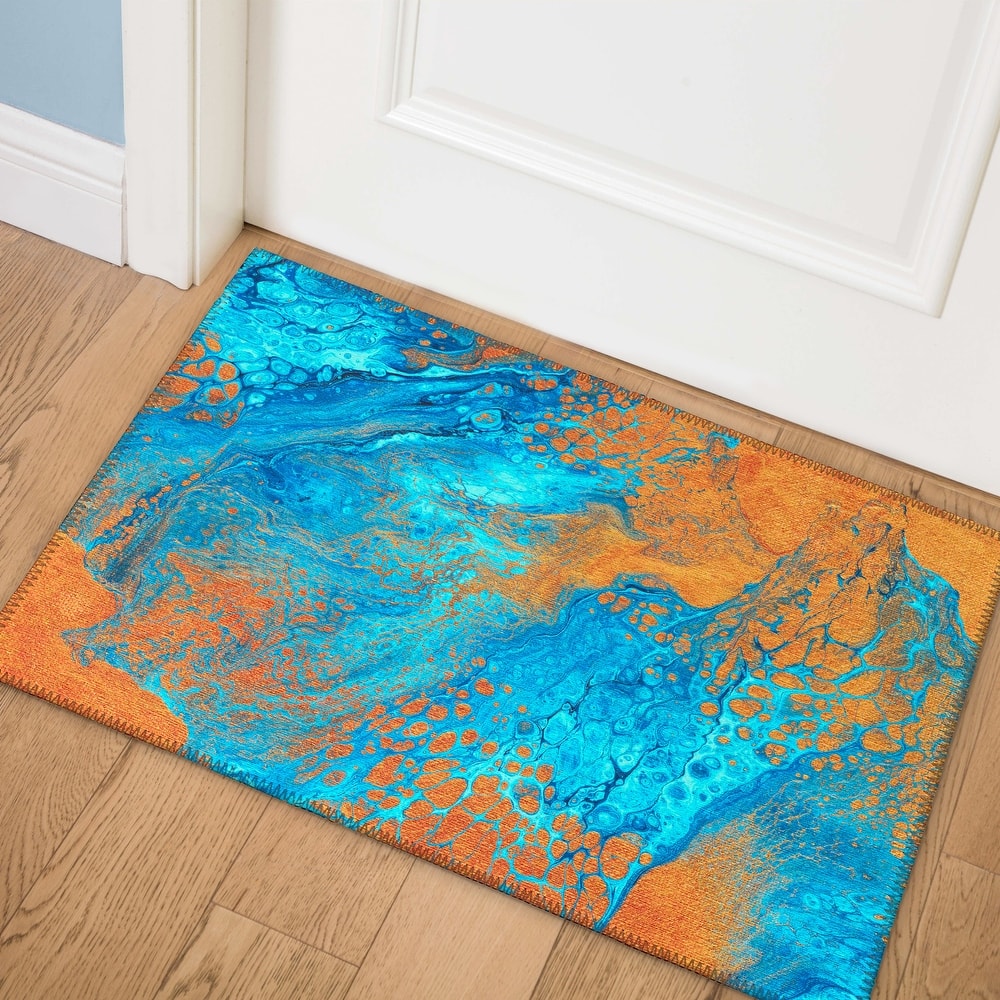 Indoor/ Outdoor Addison Karina Abstract Washable Area Rug
