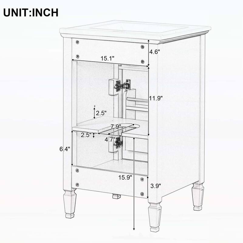 Freestanding Vanity Set with Adjustable Shelf,Tilt-Out Drawer