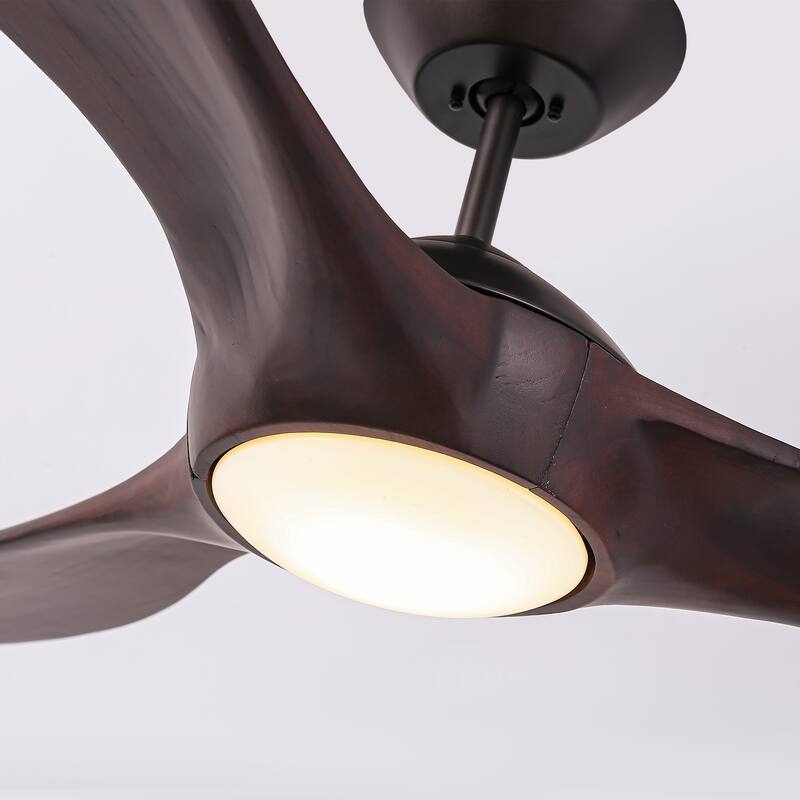 60" Oil Rubbed Bronze Large Ceiling Fan with Light and Wall Control - 60-inch W x 13.8-inch H