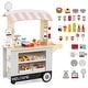 preview thumbnail 2 of 23, Costway Kids Snacks & Sweets Food Cart Kids Toy Cart Play Set with 30 - See Details Grey