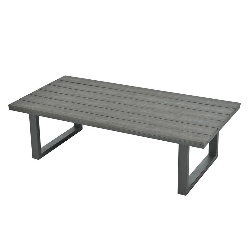 4-Piece Outdoor 5-Seater Iron Sofa Set with Coffee Table