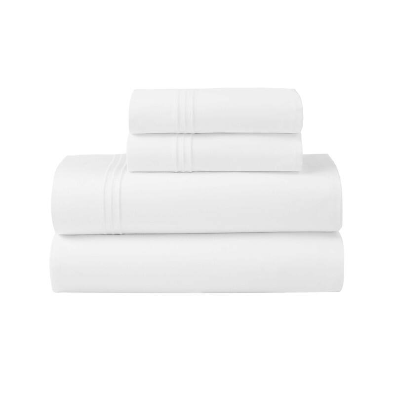 Superior Brandon Cotton Three-Line Embroidered Bed Sheet Set