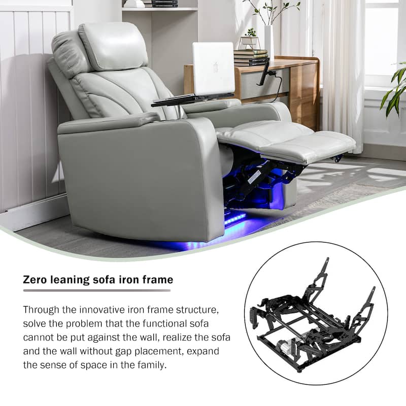 Roomfitters Electric Power Motion Recliner with USB Port, Hidden Arm Storage, Cup Holder, and Bluetooth Speaker
