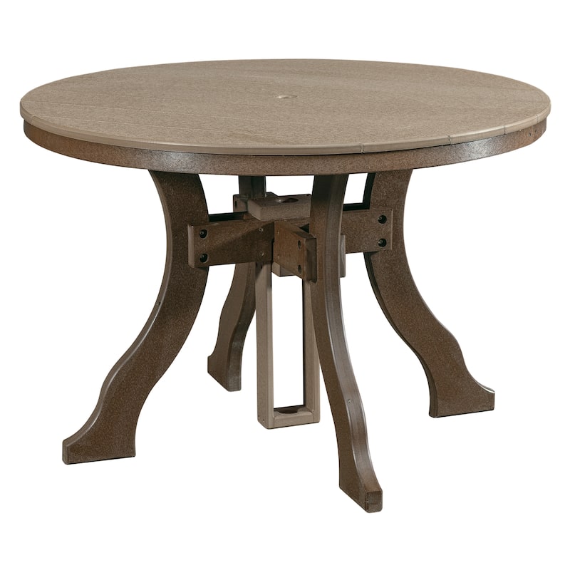 American Furniture Classics Dining Height Round Table , Made in the USA - Weatherwood on Tudor Brown