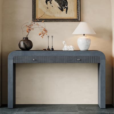 Console Table with Fluted Drawer & Thick Legs