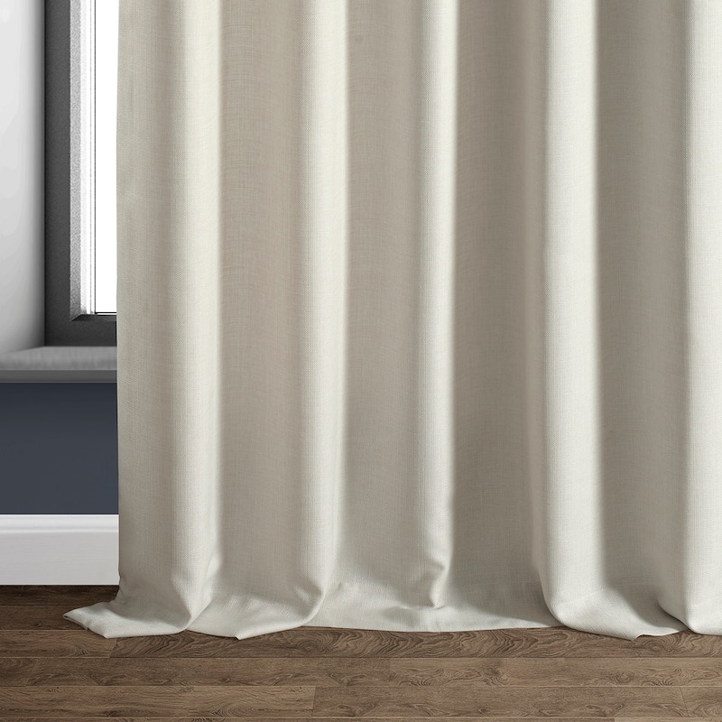 Exclusive Fabrics Italian Faux Linen Room Darkening Curtains (1 Panel) - Sophisticated Drapery for Versatile Décor