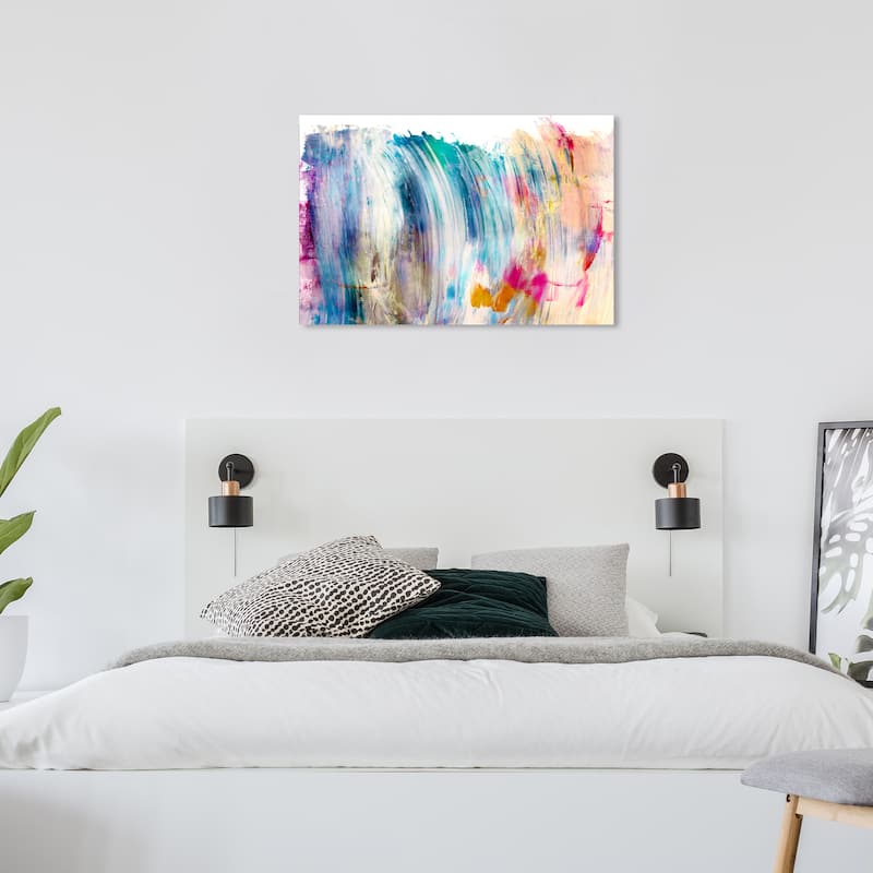 Wynwood Studio Canvas Abstract That New Love Blue and Turquoise Modern & Contemporary Wall Art Canvas Print - 24 x 36