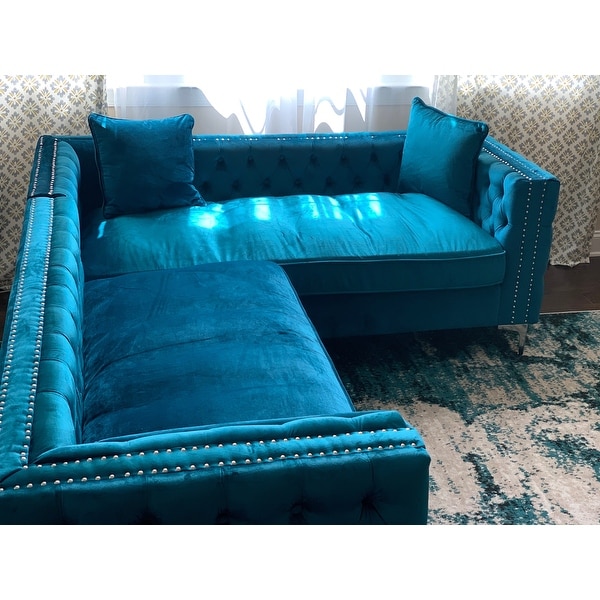 Deep velvet sectional clearance